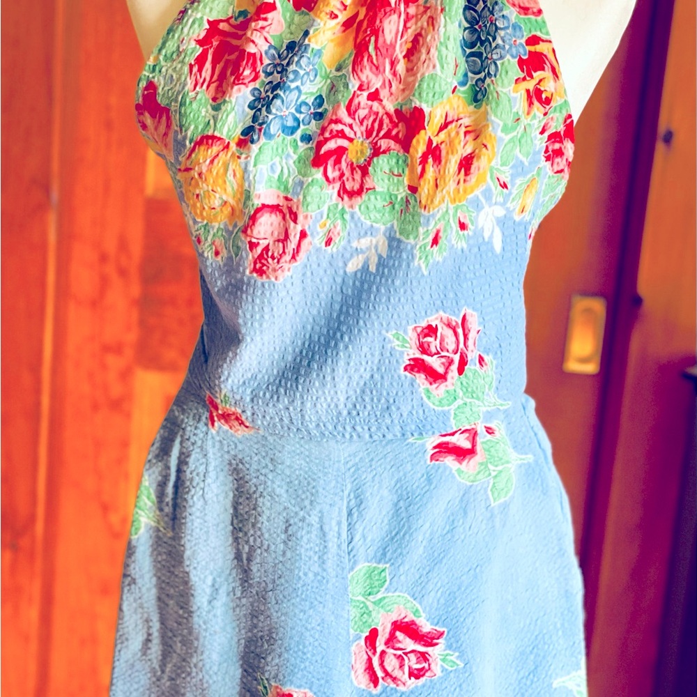 Vintage Searsucker Halter Top and Shorts Sete